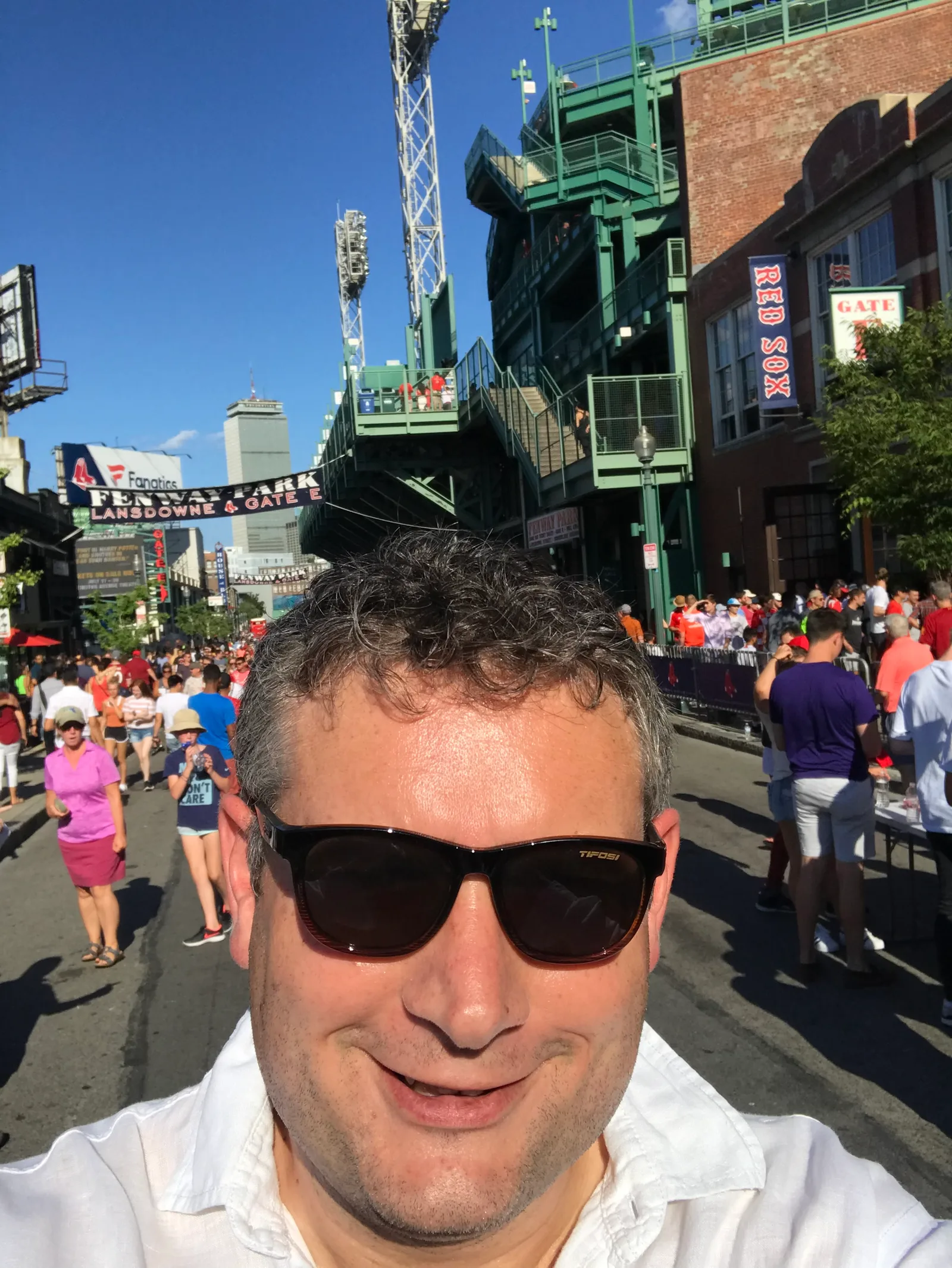 Rich outside Fenway Park before the Liverpool pre-season friendly.