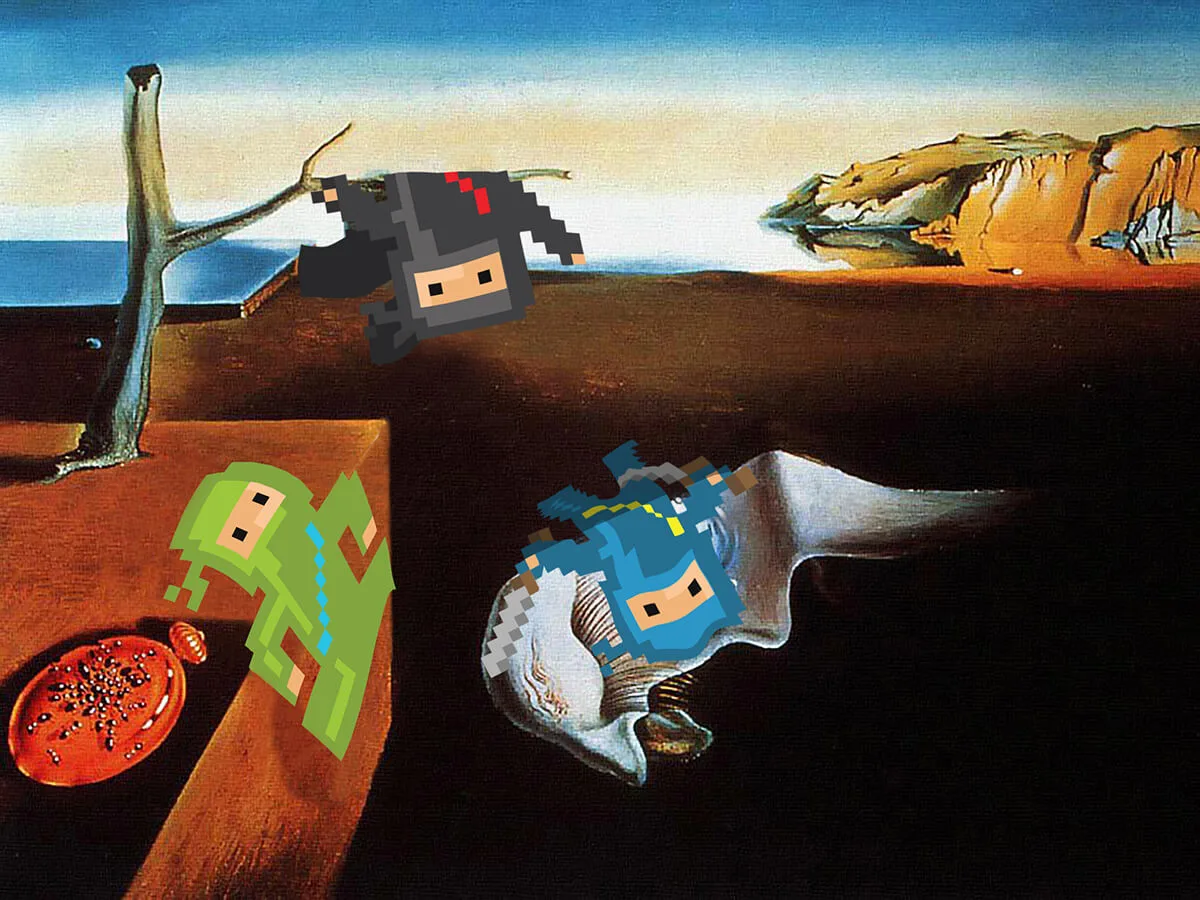 A Dali rework with 8-bit ninjas.