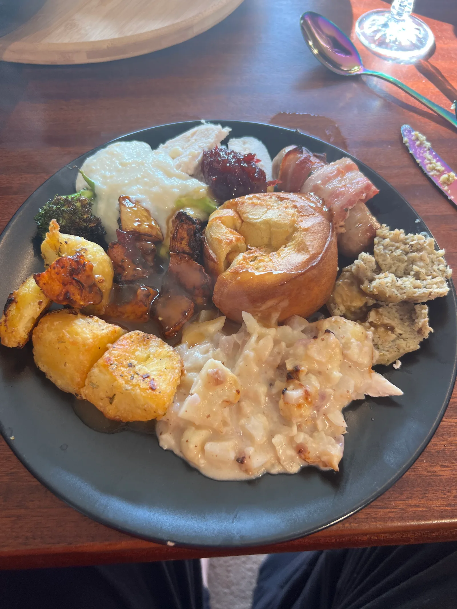 Roast chicken dinner with all the trimmings.